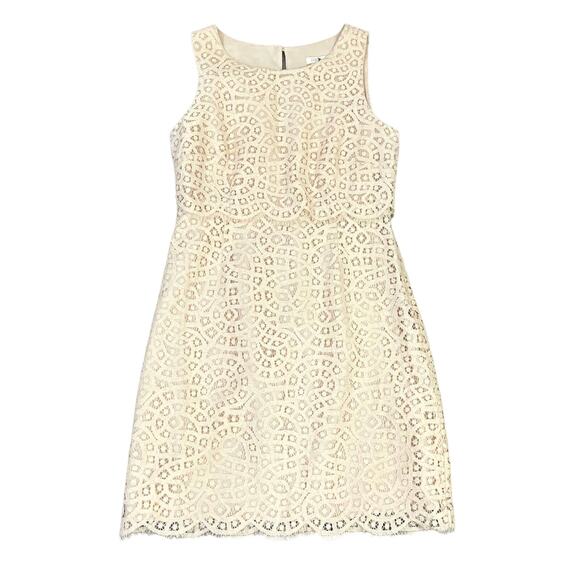 J Crew Lace Sheath Fully Lined Sleeveless Chic Mini Dress US Women's 4 - Picture 1 of 8